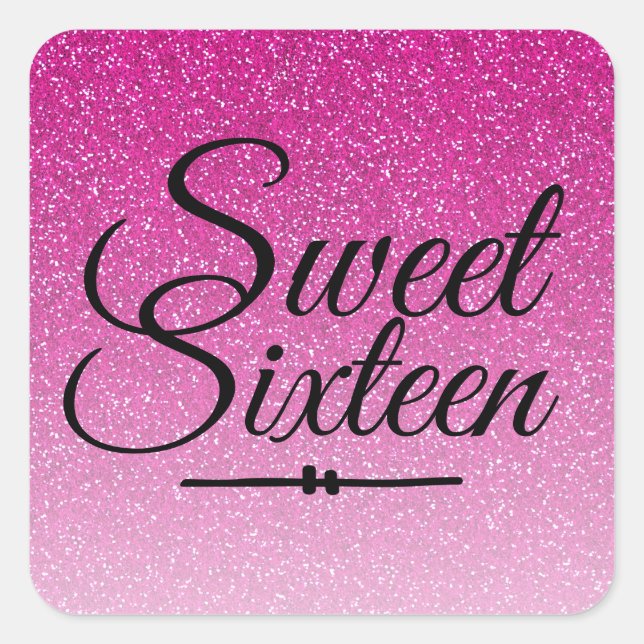 Sticker Carré Parties scintillant rose faux moderne ombre Sweet  (Devant)
