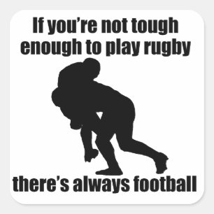 Sticker Carré Pas Assez Pour Jouer Au Rugby