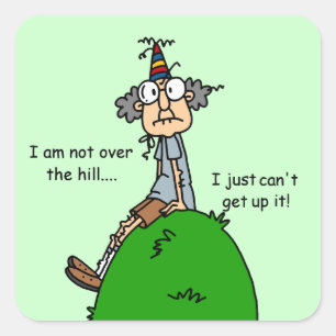 Sticker Carré Pas au-dessus de l'humour de colline