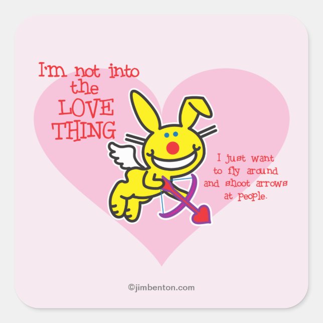 Sticker Carré Pas Dans L'Amour (Devant)