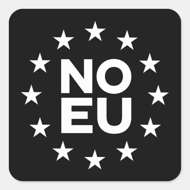 Sticker Carré Pas d'autocollant UE v2 inversé (Devant)