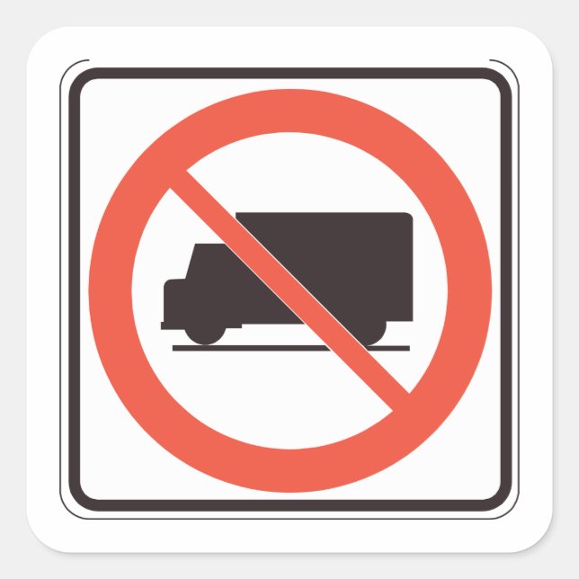 Sticker Carré Pas de panneau de camion (Devant)