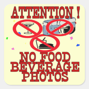 Sticker Carré Pas de photo ou de signe alimentaire