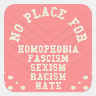 Sticker Carré Pas De Place Pour L'Homophobie Citation