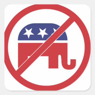 Sticker Carré Pas de politique Eléphant Républicain