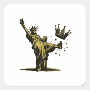 Sticker Carré Pas de roi dans la liberté d'Amérique Statut Pro D