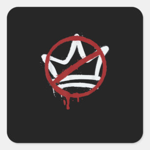 Sticker Carré Pas de rois en Amérique depuis 1776 Minimal Propre