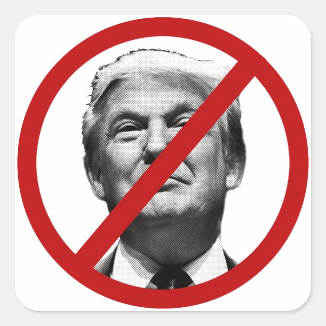 Sticker Carré Pas de signature internationale Trump (Devant)