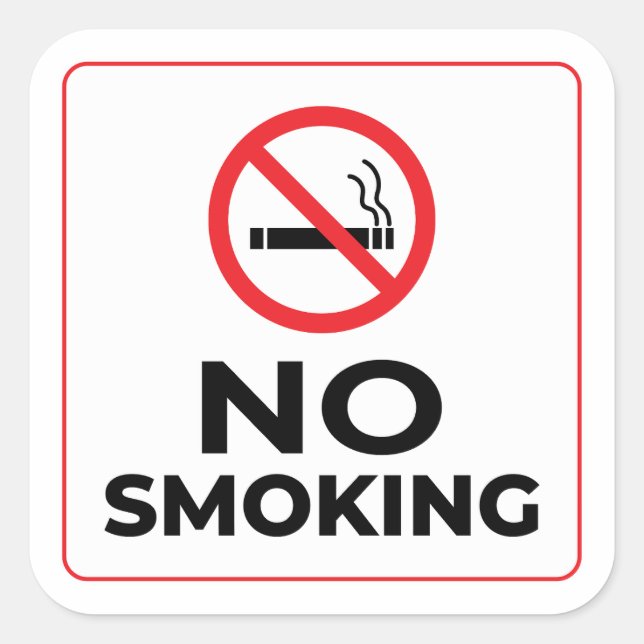 Sticker Carré Pas de signe anti-tabac (Devant)