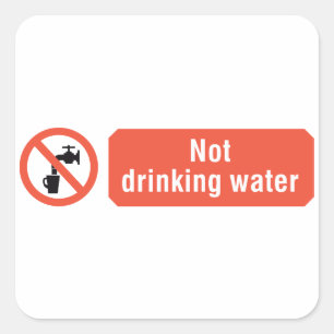 Sticker Carré Pas d'eau potable