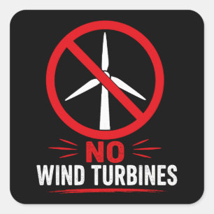 Sticker Carré Pas d'éoliennes protestation rurale