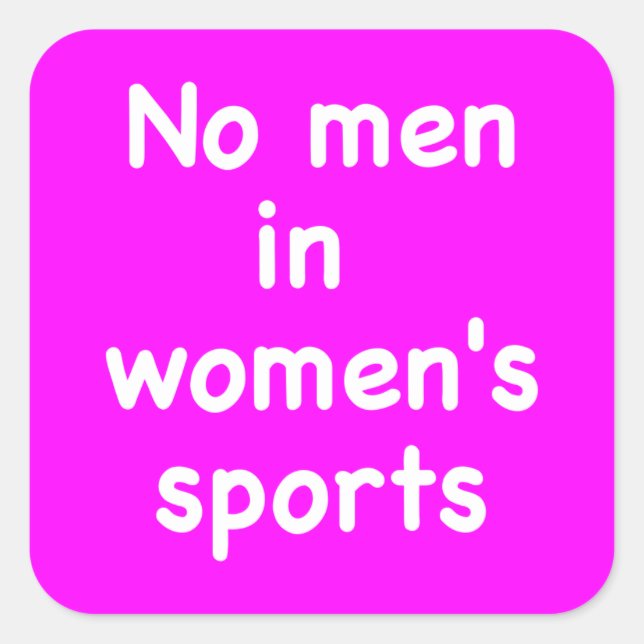 Sticker Carré Pas d'hommes dans le sport féminin (Devant)