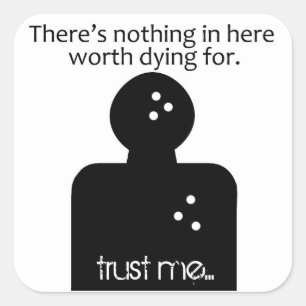 Sticker Carré PAS intéressant mourir pour 2