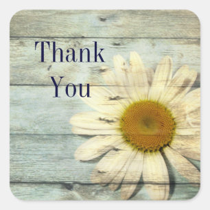 Sticker Carré pastel barncountry daisy wedwedding
