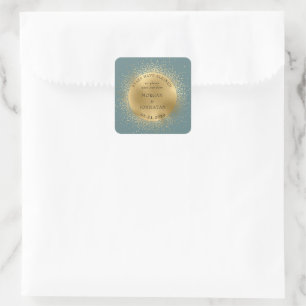 Sticker Carré Pastel Celestial Midnight Gold Moon Enregistrer La