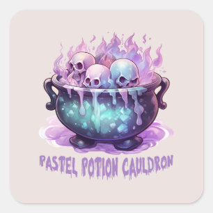 Sticker Carré Pastel Potion Cauldron