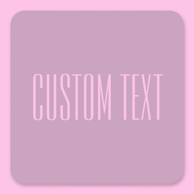 Sticker Carré Pastel Purple & Pink clair | Texte modifiable mode (Créateur téléchargé)