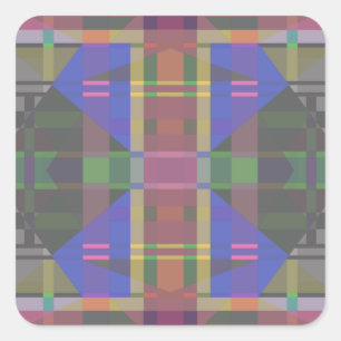 Sticker Carré Pastel rainbow Colorful Geometric