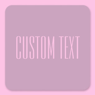 Sticker Carré Pastel Violet & Rose Clair   Texte Moderne Éditabl