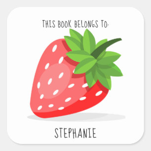 Sticker Carré Patch fraise