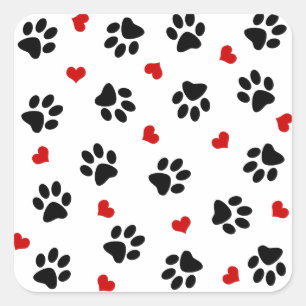 Sticker Carré Pâtes et coeurs