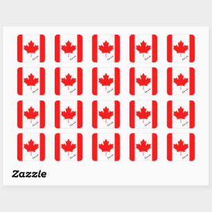 Sticker Carré Patriotique Canada & drapeau canadien, vacances /