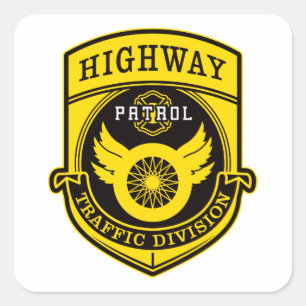 Sticker Carré Patrouille routière