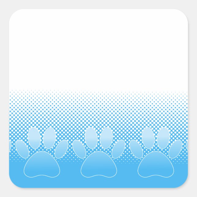 Sticker Carré Patrouilles Bleues Et Blancs Avec Arrière - plan D (Devant)