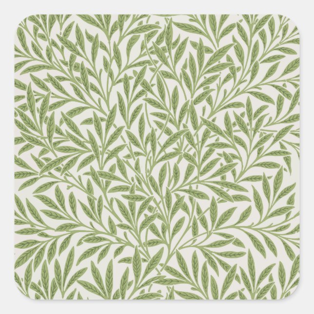 Sticker Carré Pattern of green leafy branches  (Devant)