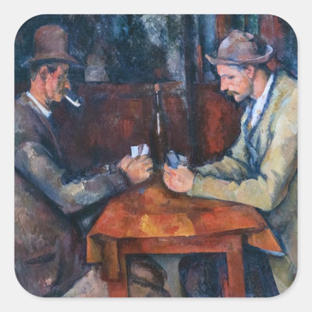 Sticker Carré Paul Cezanne - Les Joueurs De Cartes (Devant)