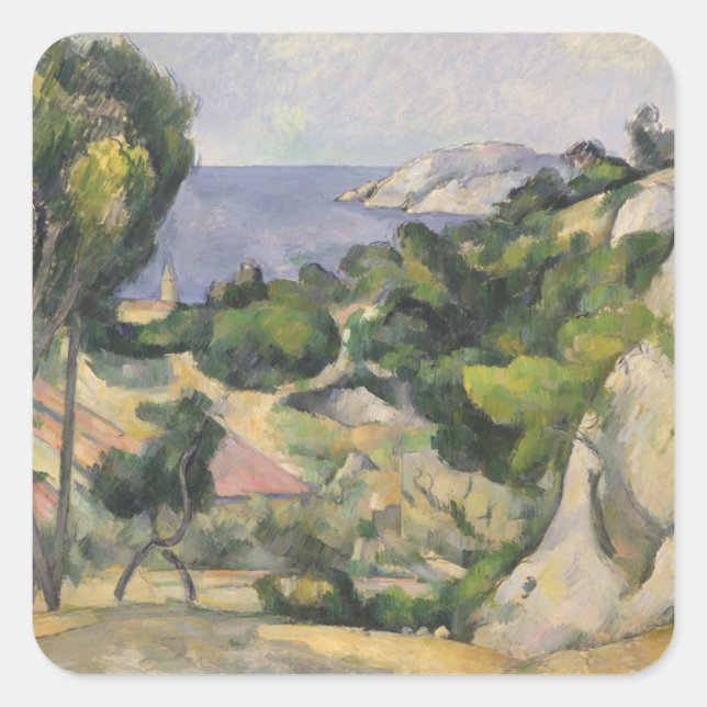 Sticker Carré Paul Cezanne | L'Estaque (Devant)