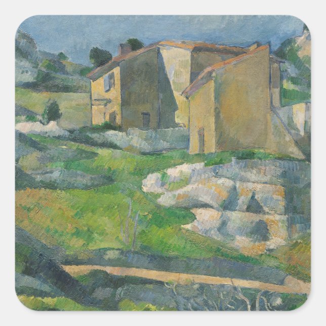 Sticker Carré Paul Cezanne | Maisons en Provence : Le Riaux V (Devant)