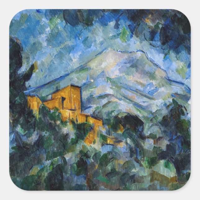 Sticker Carré Paul Cezanne - Mont Saint-Victoire & Château Noir (Devant)