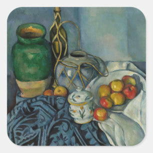 Sticker Carré Paul Cezanne - Nature morte aux pommes