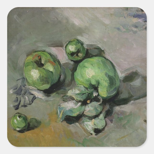 Sticker Carré Paul Cezanne | Pommes vertes, c.1872-73 (Devant)