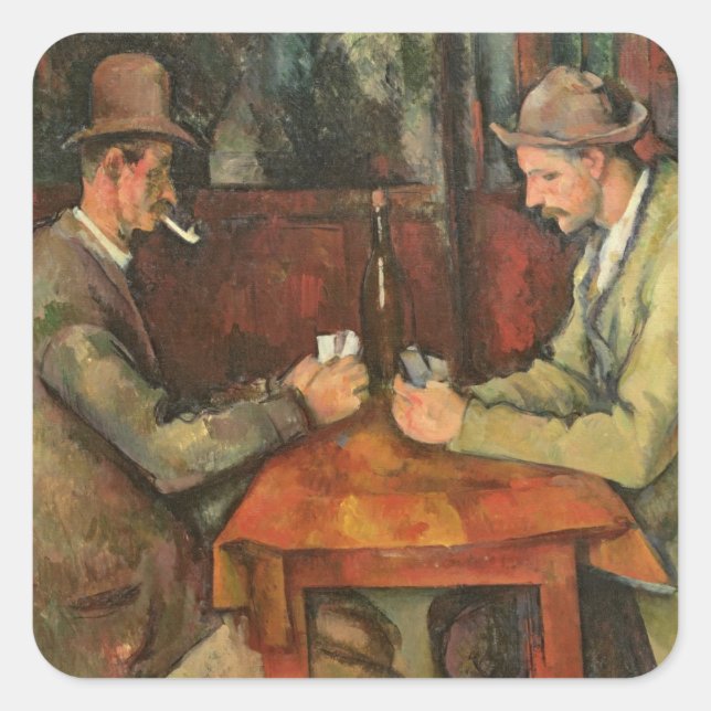 Sticker Carré Paul Cezanne | The Card Players, 1893-96 (Devant)