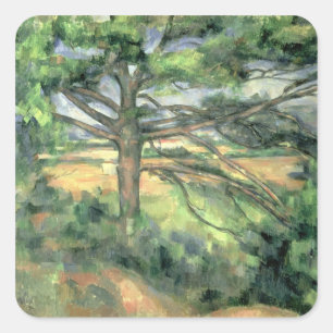 Sticker Carré Paul Cezanne   The Large Pine, 1895-97