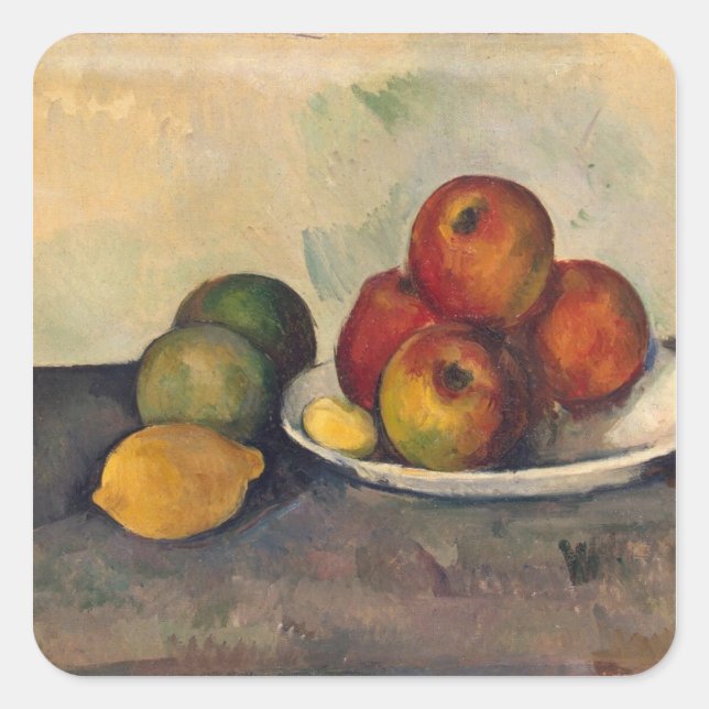Sticker Carré Paul Cezanne | Vie morte avec pommes, c.1890 (Devant)