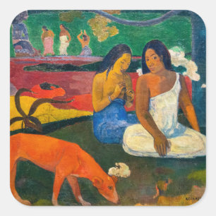 Sticker Carré Paul Gauguin - Arearea / Le Chien Rouge