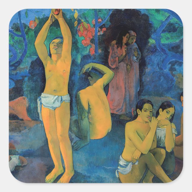 Sticker Carré Paul Gauguin - D'Où Sommes-Nous Venus ? (Devant)