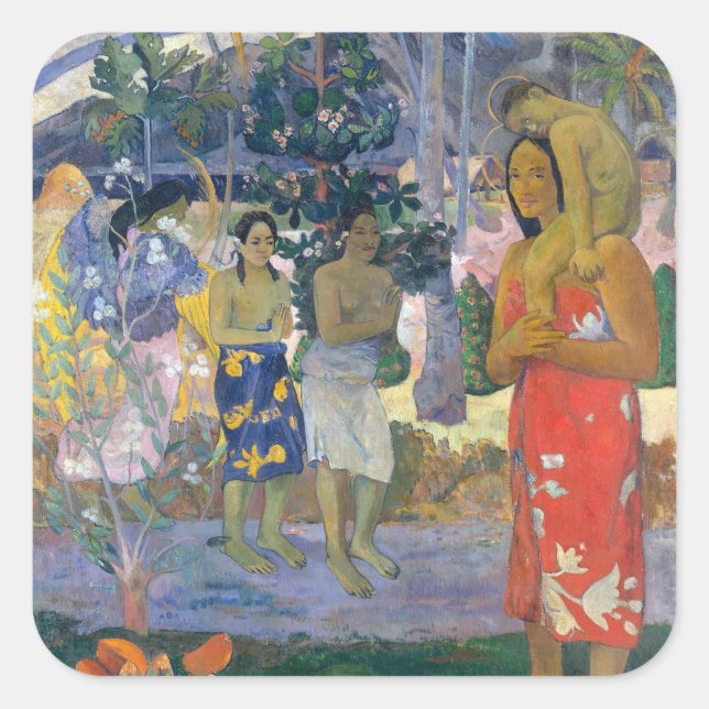 Sticker Carré Paul Gauguin - Hail Mary / Ia Orana Maria (Devant)