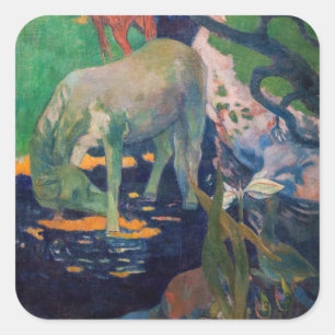Sticker Carré Paul Gauguin - Le Cheval Blanc