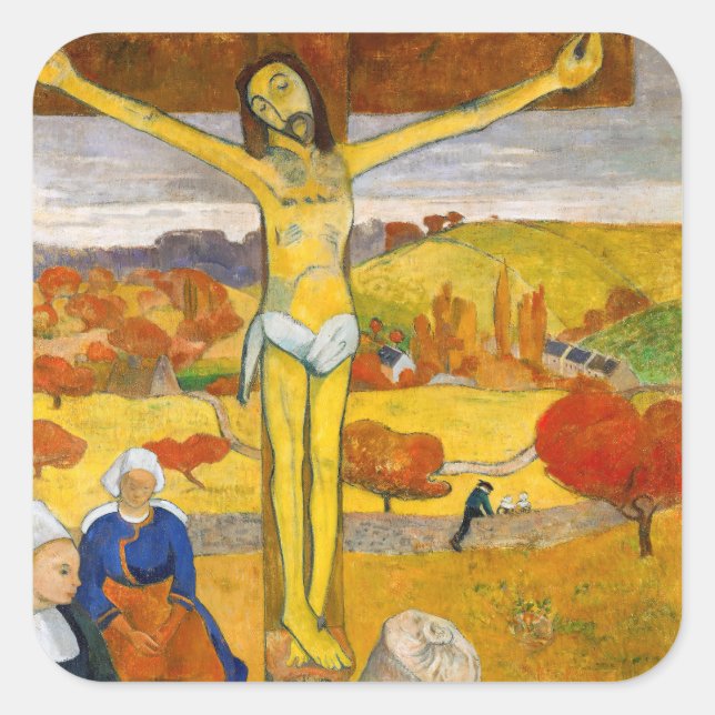 Sticker Carré Paul Gauguin - Le Christ Jaune (Devant)