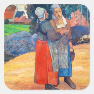 Sticker Carré Paul Gauguin - Paysannes Bretonnes