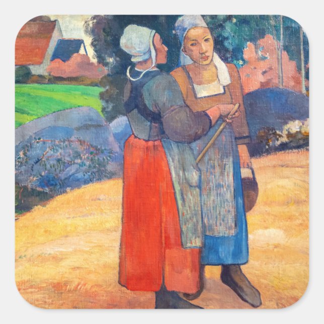 Sticker Carré Paul Gauguin - Paysannes Bretonnes (Devant)