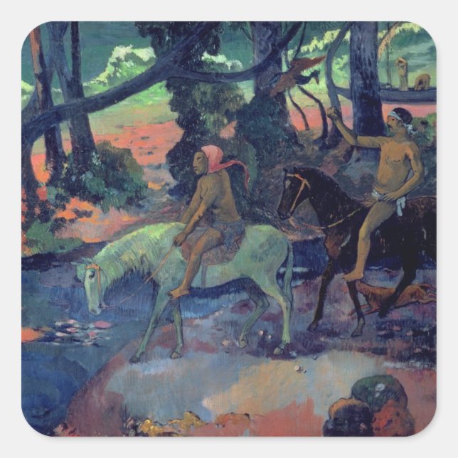 Sticker Carré Paul Gauguin | The Escape, The Ford, 1901 (Devant)