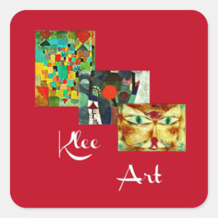 Sticker Carré Paul Klee Collage d'art Abstrait,
