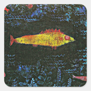 Sticker Carré Paul Klee - Le poisson rouge