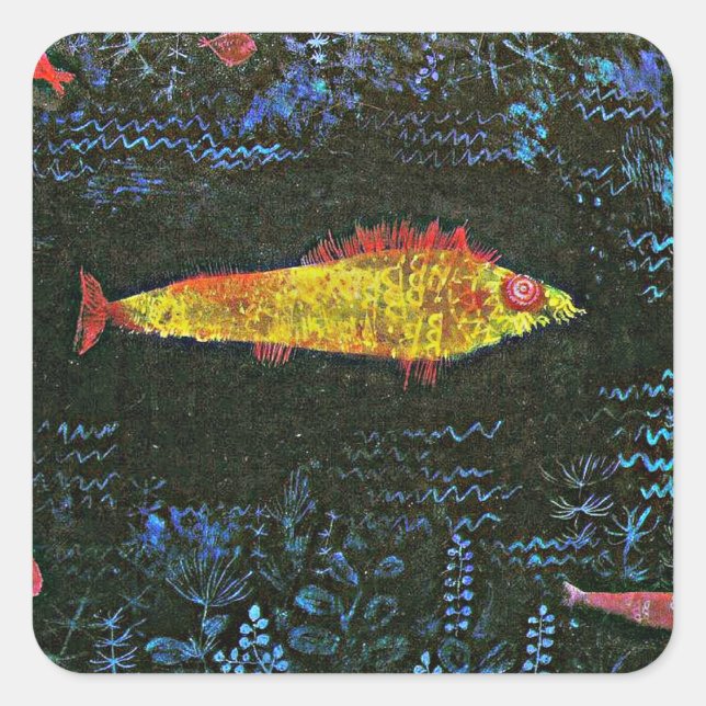 Sticker Carré Paul Klee - Le poisson rouge (Devant)
