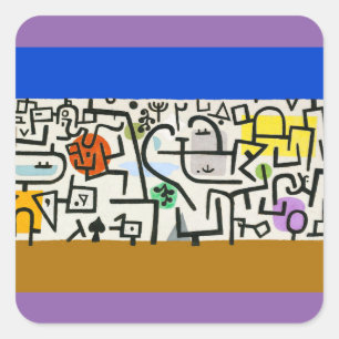 Sticker Carré Paul Klee Rich Harbour Expressionnisme Abstrait